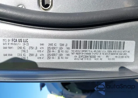 2019 Dodge Journey Se из США, поврежденный, VIN 3C4PDCBB0KT863583